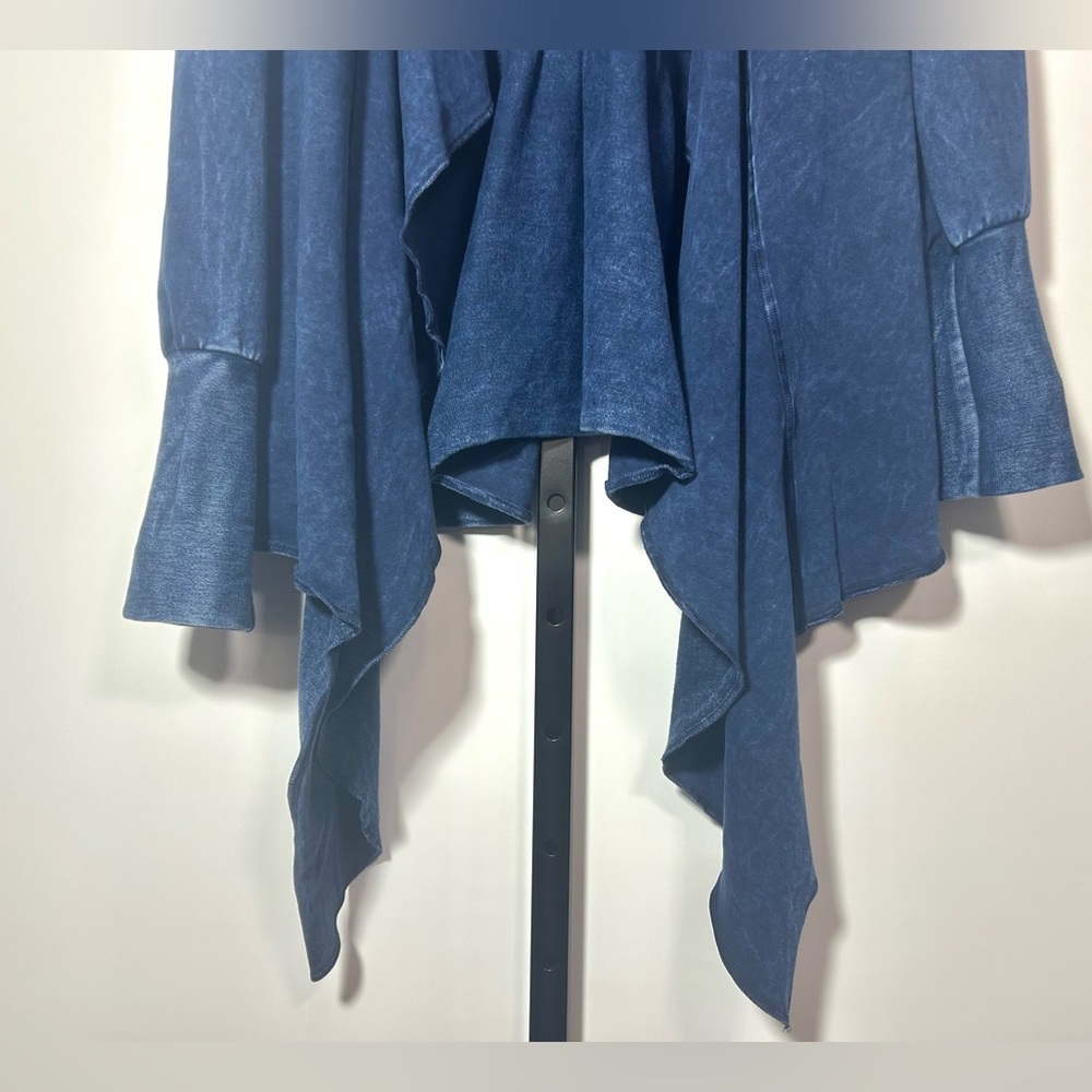 Testimony LA Blue Distressed Style Open Front Stretch Cardigan Jacket Size M - Picture 3 of 13